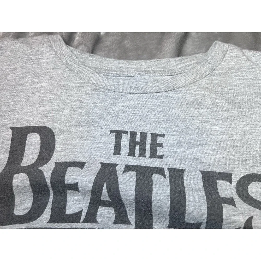 The Beatles Band Concert T-Shirt Mens Size Small Grey Abbey Road Music Retro